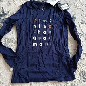 Armani Exchange Dark Blue Crew Neck Tee